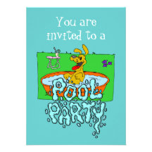 Playful Puppy Pool Party Invitation