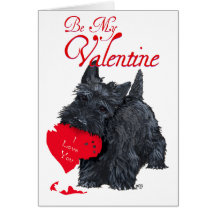 Playful Scottish Terrier Valentine Card