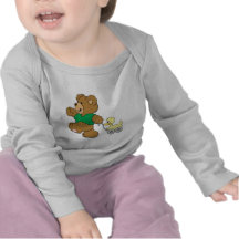 playful teddy bear with toy ducky shirt
