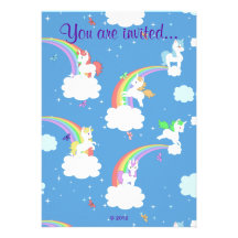 Playful Unicorns Personalized Announcement