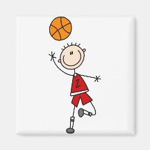 Playing Basketball Magnet