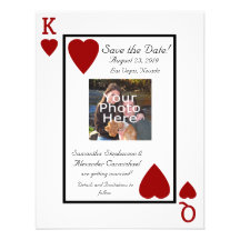 Playing Card King/Queen Photo Save the Date Custom Invites