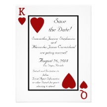 Playing Card King/Queen Save the Date Custom Announcement