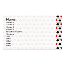 Playing card suits pattern business cards