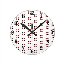 Playing Card Suits Pattern: Wall Clock wall clocks