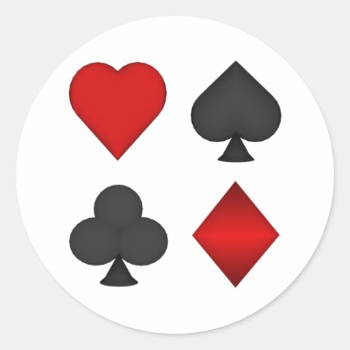 Playing Card Suits: Round Sticker