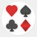 Playing Card Suits: Round Sticker