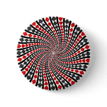Playing Card Suits Spiral: Pinback Buttons