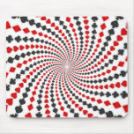 Playing Card Suits Spiral: Custom Mousepad