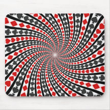 Playing Card Suits Spiral: Custom Mousepad