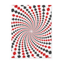 Playing Card Suits Spiral: Post Card