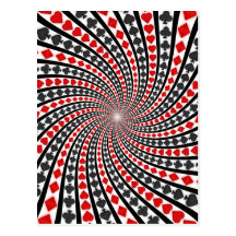 Playing Card Suits Spiral: Postcard