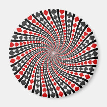 Playing Card Suits Spiral: Refrigerator Magnets