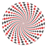 Playing Card Suits Spiral: Round Sticker
