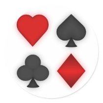 Playing Card Suits: Round Sticker
