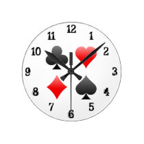 Playing Card Suits: Wall Clock wall clocks