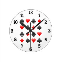 Playing Card Suits: Wall Clock wall clocks