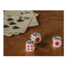 Playing Cards and Dice Postcard