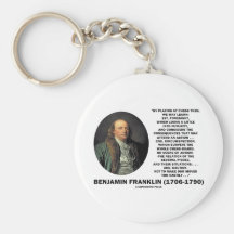 Playing Chess Caution Benjamin Franklin Quote Key Chain