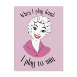 Playing Dumb Recipe Card Post Cards