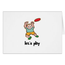 Playing Frisbee Greeting Cards