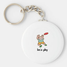 Playing Frisbee Key Chains