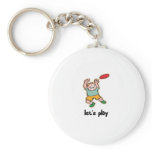 Playing Frisbee Key Chains