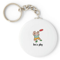 Playing Frisbee Key Chains