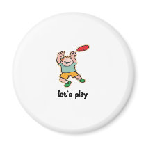 Playing Frisbee Fridge Magnet