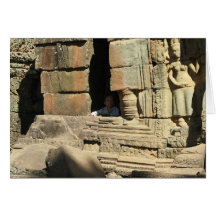 Playing in the Ruins ... Ta Prohm, Cambodia Greeting Card