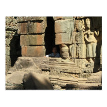 Playing in the Ruins ... Ta Prohm, Cambodia Postcard