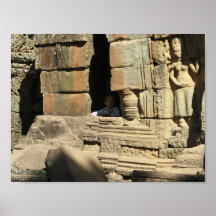 Playing in the Ruins ... Ta Prohm, Cambodia Posters