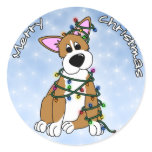 Playing in the Xmas Tree Corgi stickers