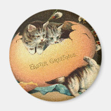 Playing Kittens Easter Refrigerator Magnet