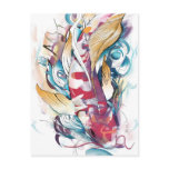 Playing Koi postcard
