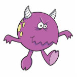 playing tough purple monster friend photo sculptures