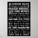 Playroom Rules Subway Art Poster