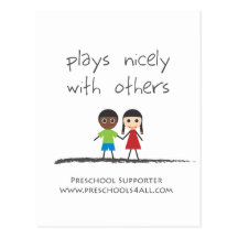 plays nicely with others post cards