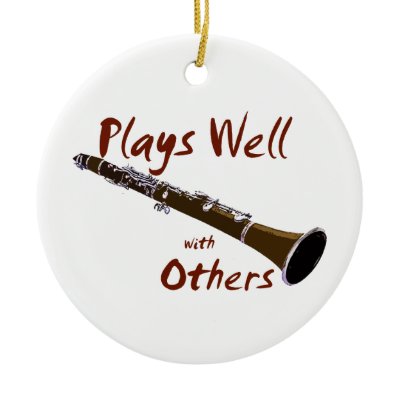 Plays Well with Others Clarinet Christmas Tree Ornament