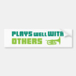 Plays Well with Others - Mellophone Bumper Sticker