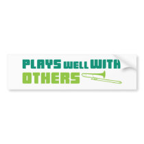 Plays Well with Others - Trombone Bumper Sticker
