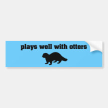 Plays Well With Otters Bumper Sticker