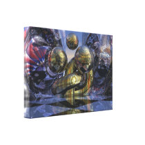 Playtime in universe wrapped canvas print