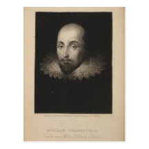 Playwright William Shakespeare by Cornelius Jansen Post Card