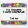 Please Call Autism ID Tag Mouse Pads