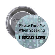 Please Face Me Button in Blue