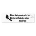 Please Limit Your Leaf Blowing bumper stickers