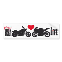 Please Look Twice, Save A Life Bumper Sticker