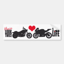 Please Look Twice, Save A Life Bumper Sticker