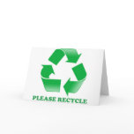 Please Recycle. Recycling Awareness. Go Green. cards